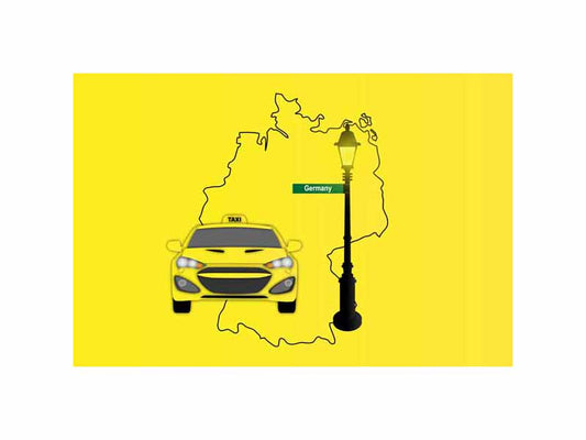 Germany World Yellow Taxi Vector Illustrations | Iconic Taxi & Urban Transportation Collection