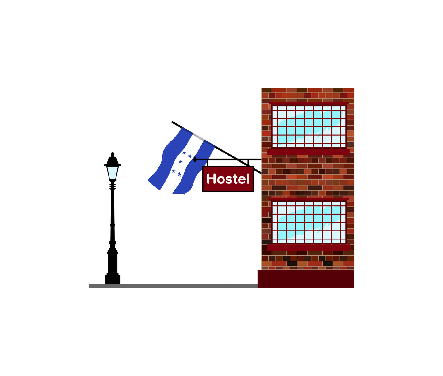 Honduras World Hostels Vector Illustrations | Hostel Buildings & Accommodation Collection