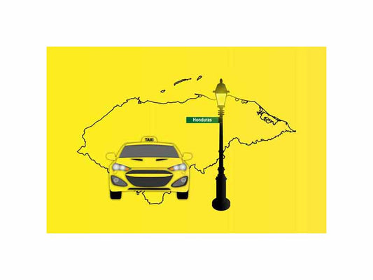 Honduras World Yellow Taxi Vector Illustrations | Iconic Taxi & Urban Transportation Collection