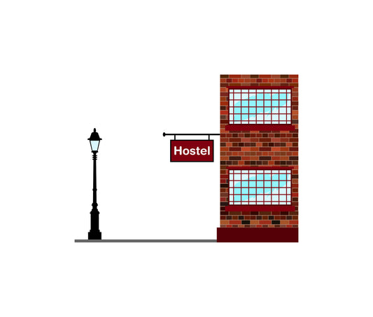 Hostel World Hostels Vector Illustrations | Hostel Buildings & Accommodation Collection