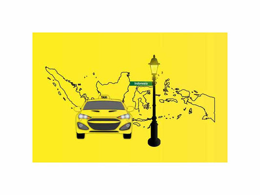 Indonesia Taxi Yellow Vector Illustration
