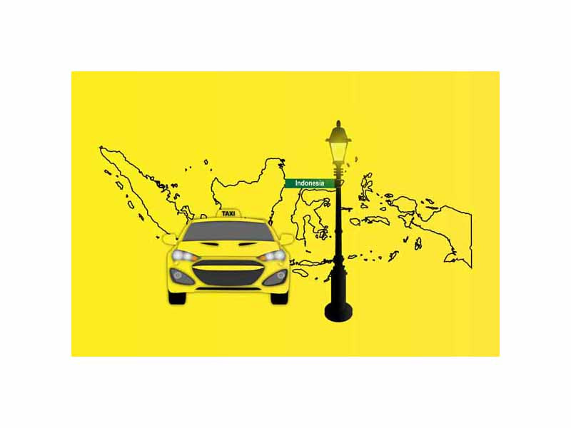 Indonesia World Yellow Taxi Vector Illustrations | Iconic Taxi & Urban Transportation Collection