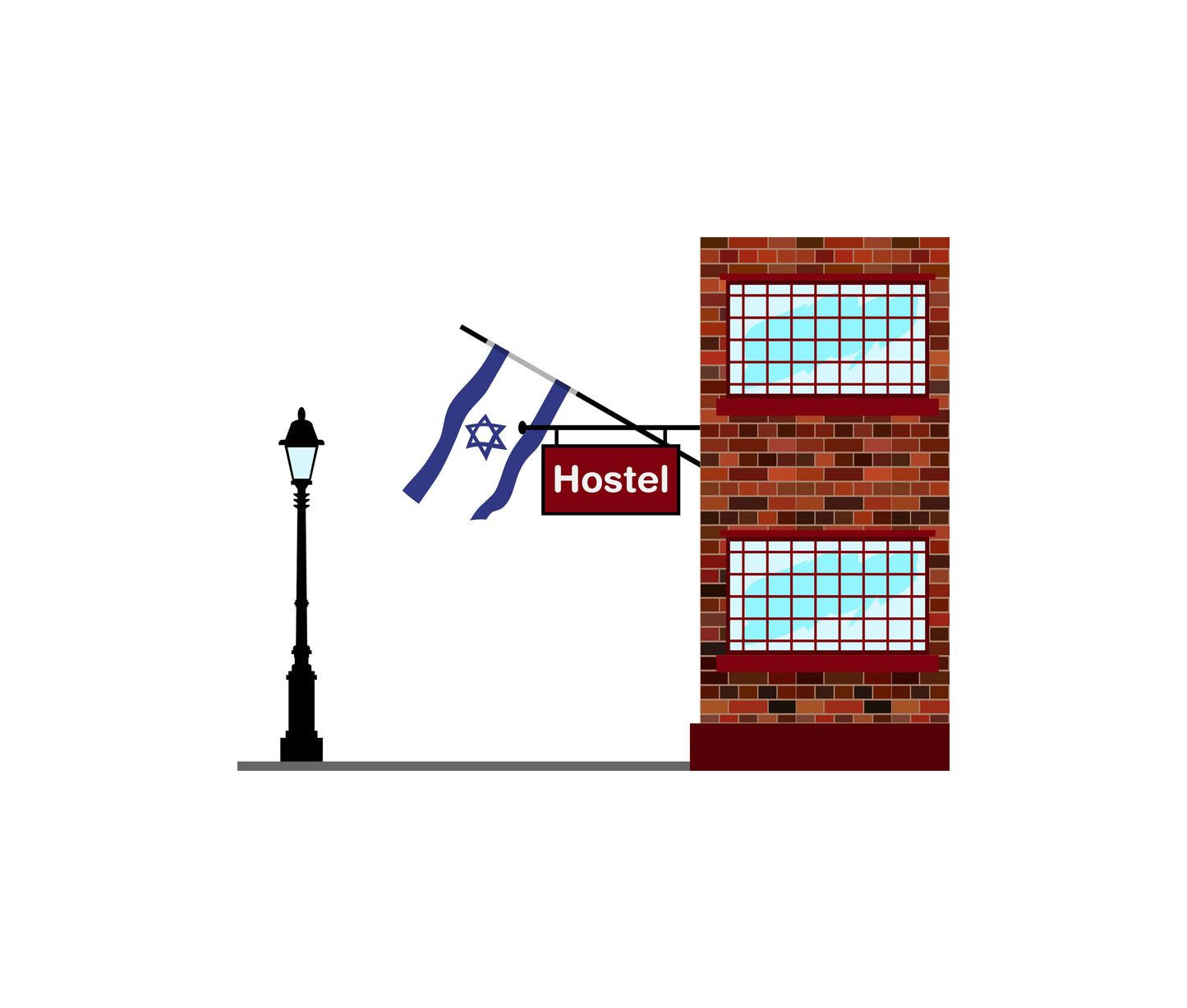 Israel World Hostels Vector Illustrations | Hostel Buildings & Accommodation Collection