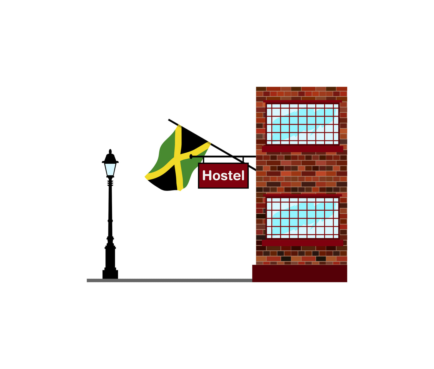 Jamaica World Hostels Vector Illustrations | Hostel Buildings & Accommodation Collection