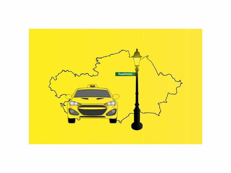 Kazakhstan World Yellow Taxi Vector Illustrations | Iconic Taxi & Urban Transportation Collection