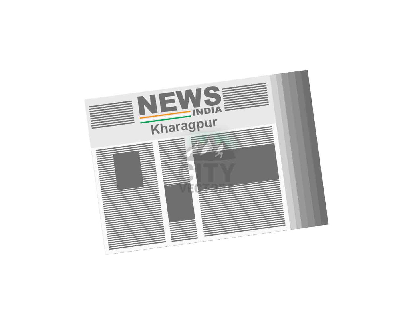 Kharagpur City (India) Newspapers Vector Illustration