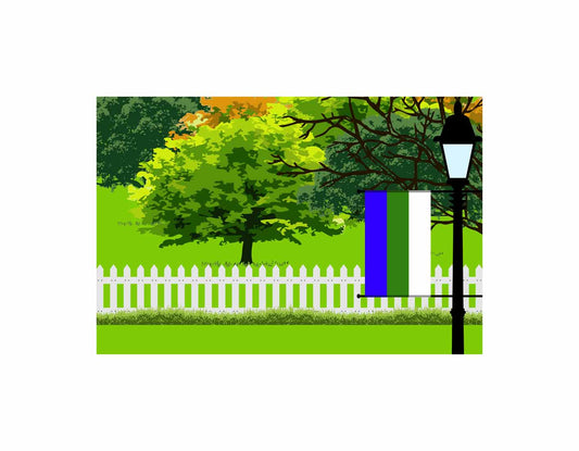 Komi Home Town Trees Landscape Moon Night Vector Illustrations