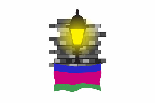 Kuban Peoples Republic Flag Street Lamp Bricks Vector Illustration