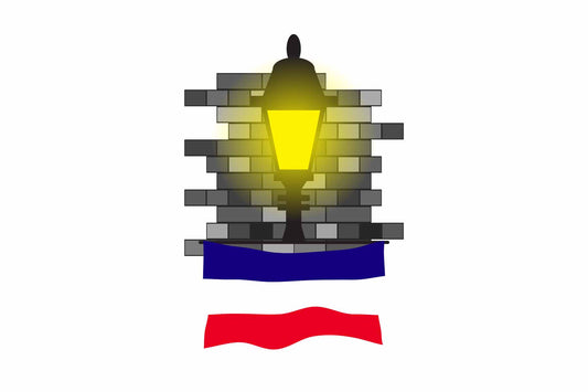 Los Altos Flag Street Lamp Bricks Vector Illustration