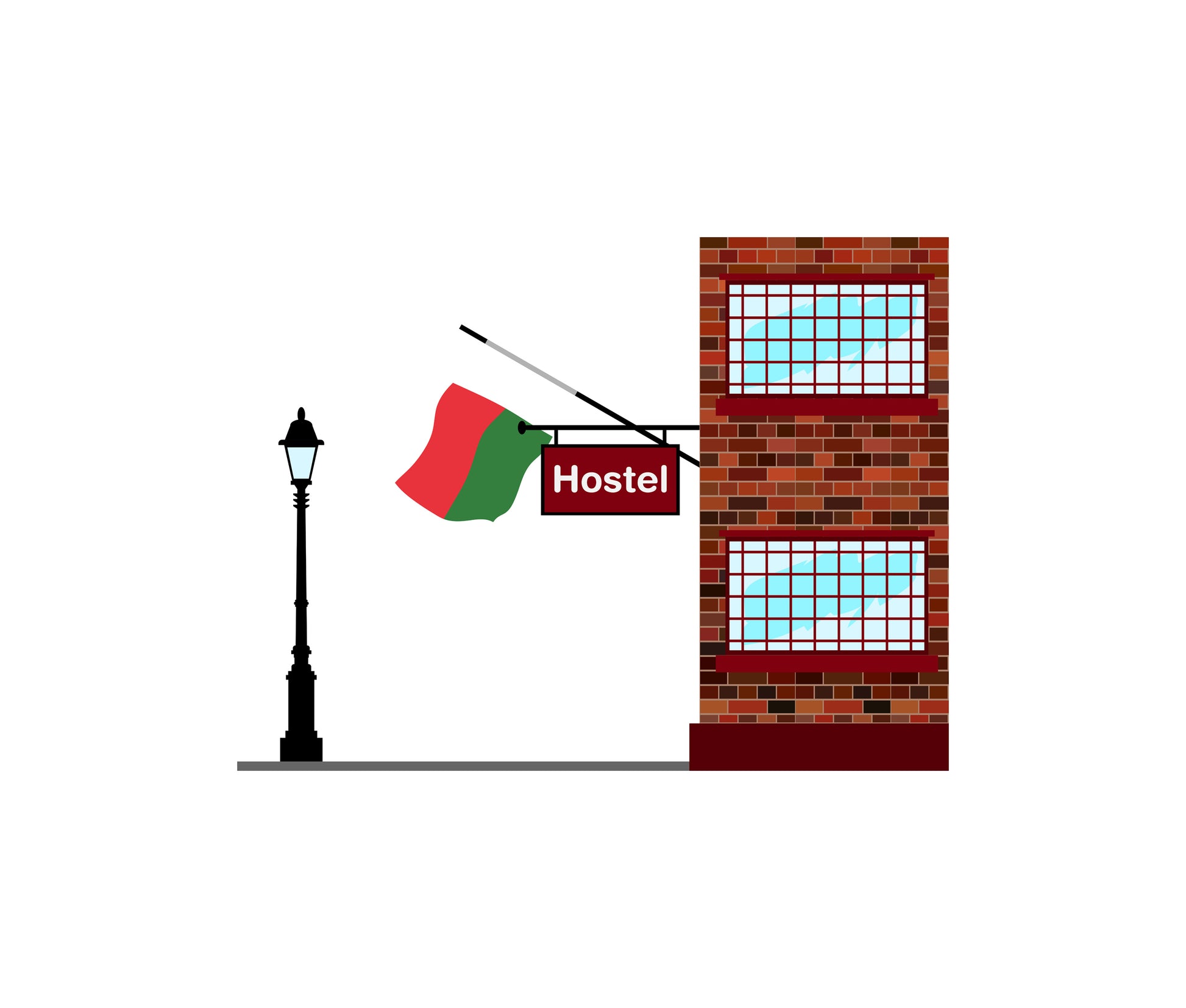 Madagascar World Hostels Vector Illustrations | Hostel Buildings & Accommodation Collection