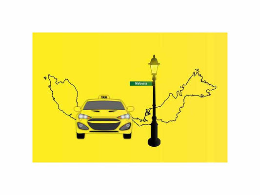 Malaysia Taxi Yellow Vector Illustration