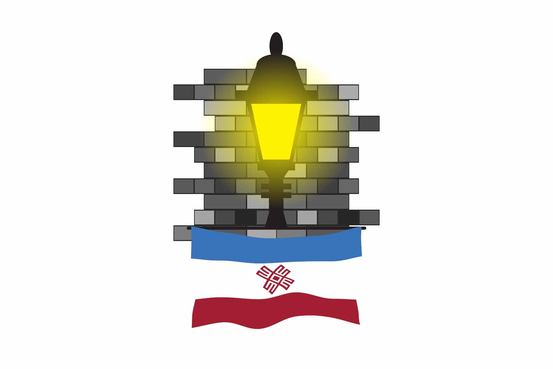 Mari El World Street Lamp Bricks Dark Night Vector Illustrations | Moonlit Urban Landscape Collection