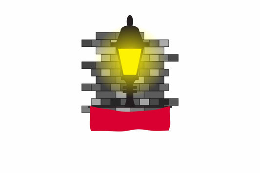 Monaco World Street Lamp Bricks Dark Night Vector Illustrations | Moonlit Urban Landscape Collection