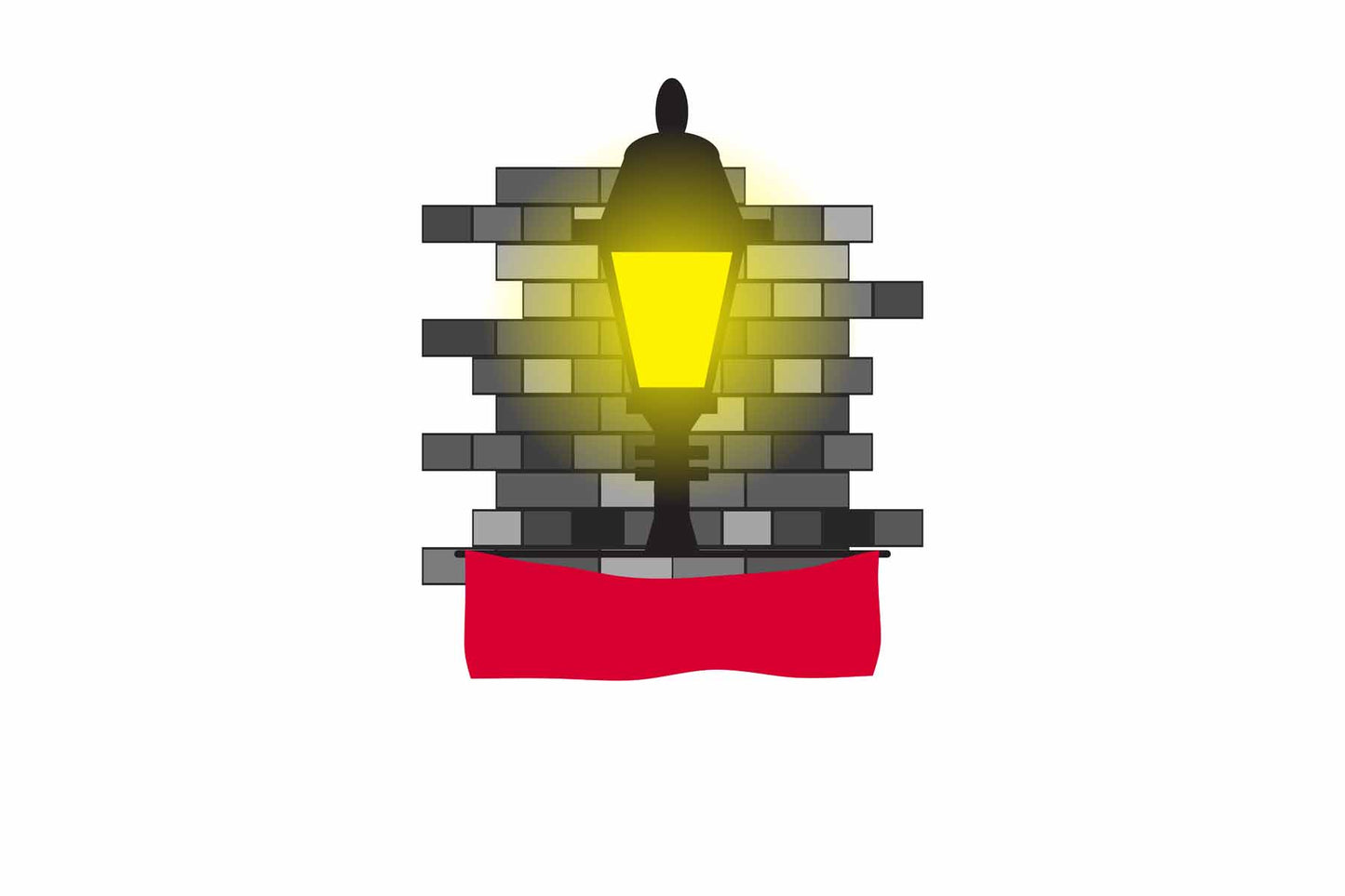 Monaco World Street Lamp Bricks Dark Night Vector Illustrations | Moonlit Urban Landscape Collection