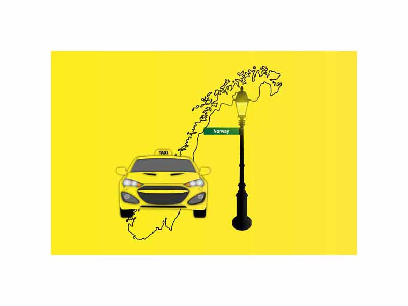 Norway World Yellow Taxi Vector Illustrations | Iconic Taxi & Urban Transportation Collection