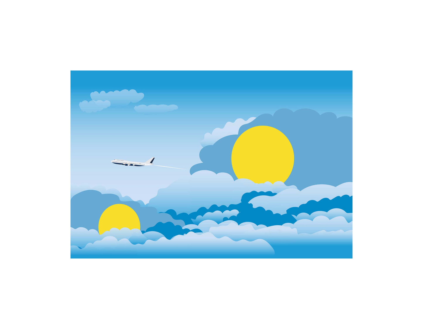 Palau Airplane Day Clouds Vector Illustration | Travel & Aviation Sky Scene