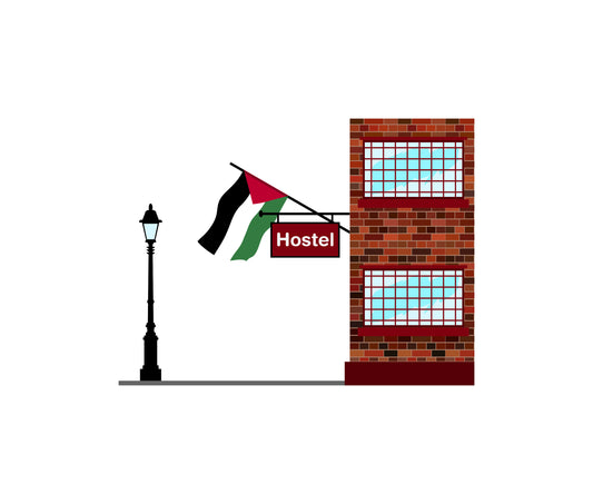 Palestine Hostels Hotel Vector Illustration