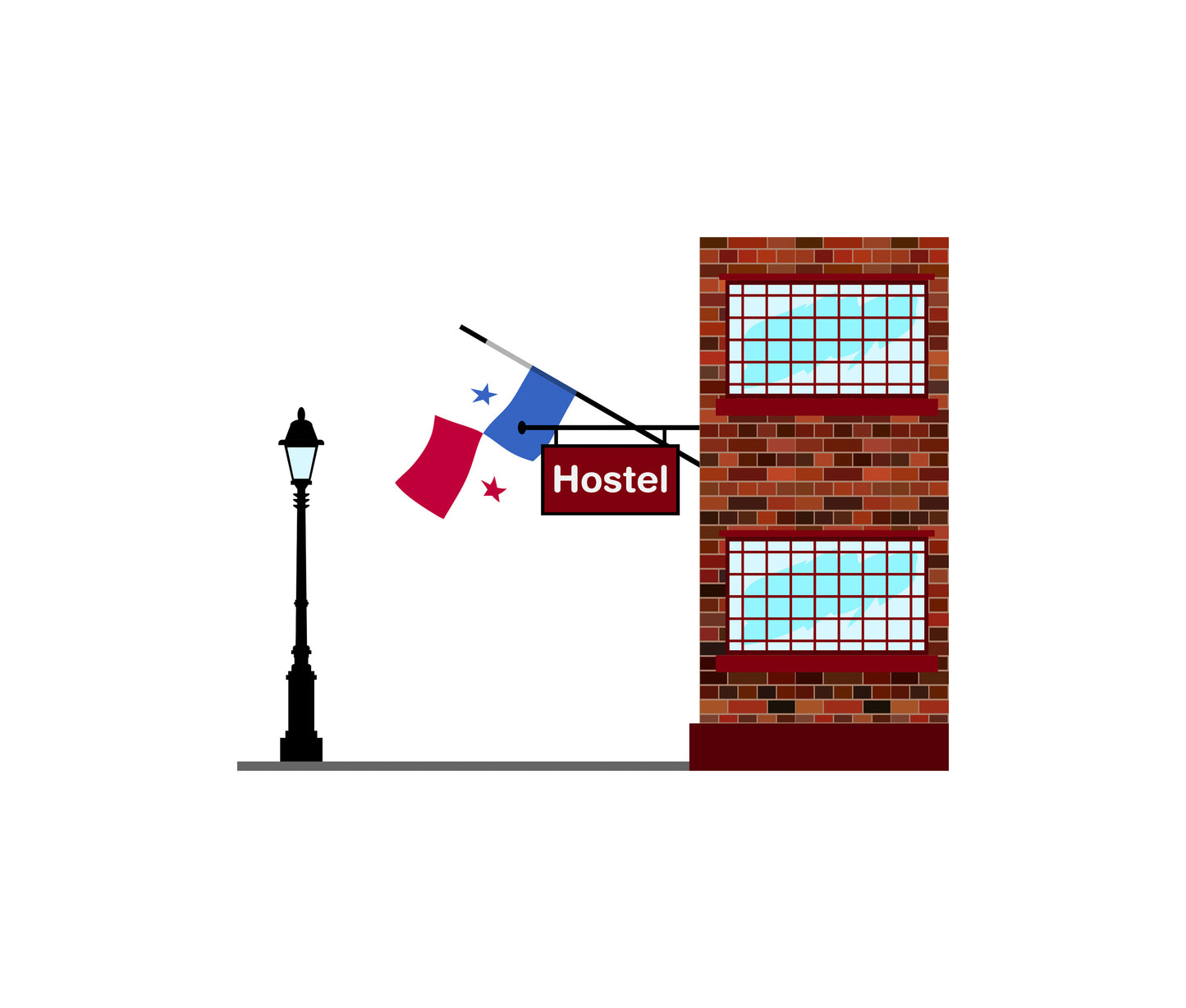 Panama-01 World Hostels Vector Illustrations | Hostel Buildings & Accommodation Collection