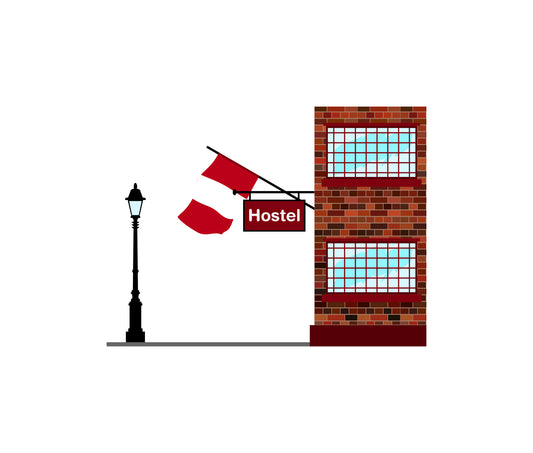 Peru Hostels Hotel Vector Illustration
