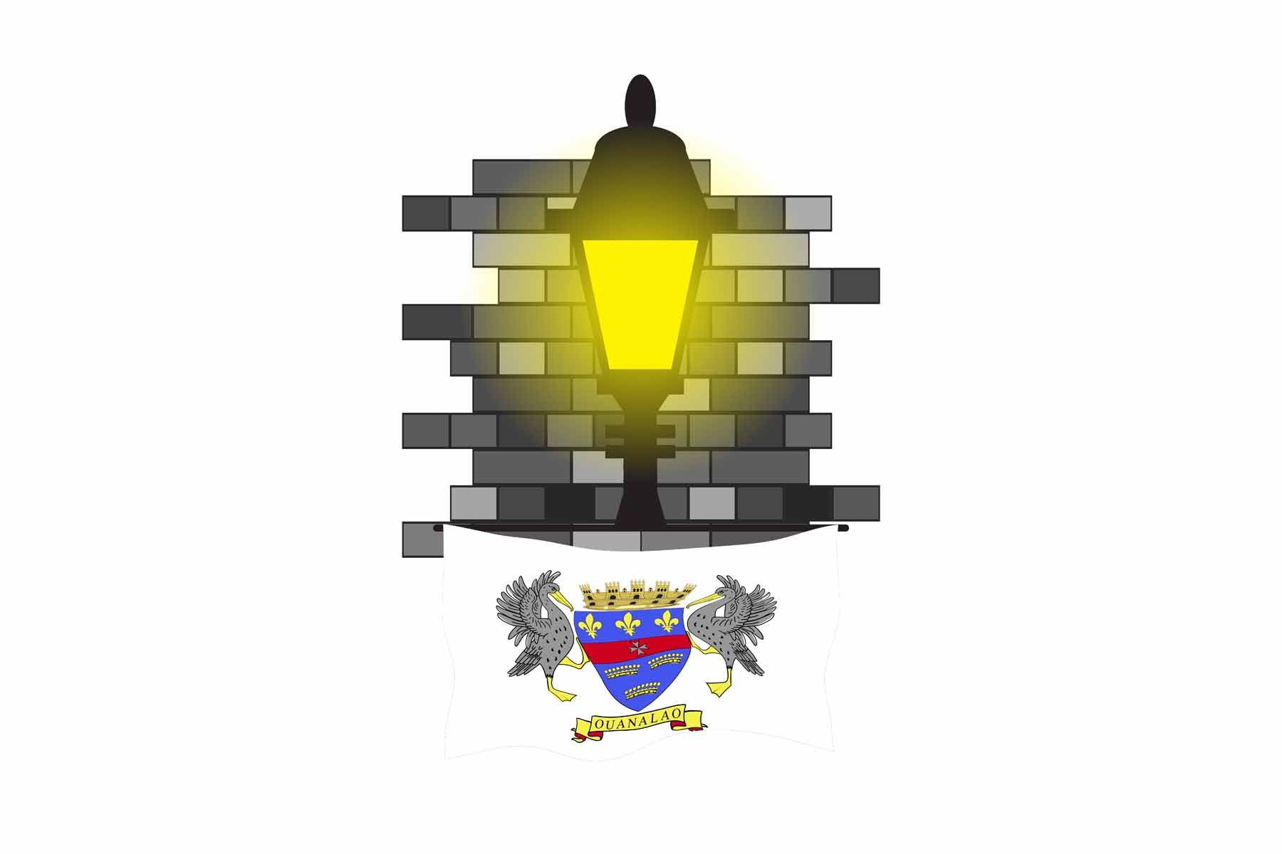 Saint Barthelemy World Street Lamp Bricks Dark Night Vector Illustrations | Moonlit Urban Landscape Collection