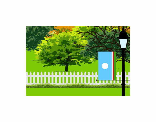 Sakha Republic Trees Street Lamp Vector Illustration