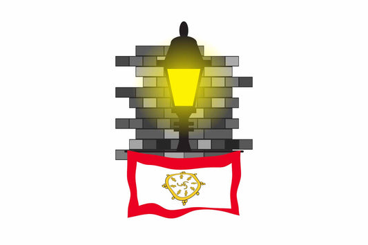 Sikkim Flag Street Lamp Bricks Vector Illustration