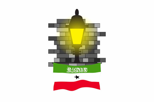 Somaliland World Street Lamp Bricks Dark Night Vector Illustrations | Moonlit Urban Landscape Collection