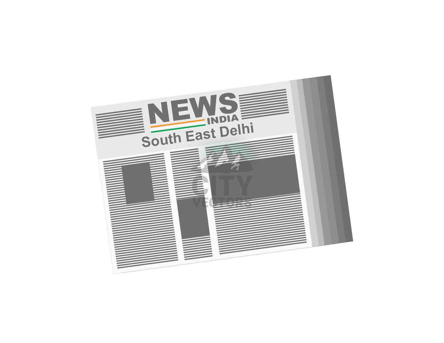 South East Delhi City (India) Newspapers Vector Illustration