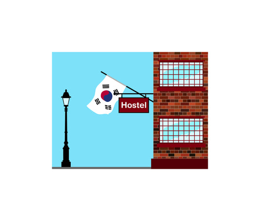 South Korea Hostels Hotel Vector Illustration