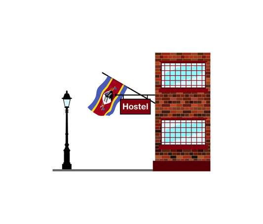 Swaziland World Hostels Vector Illustrations | Hostel Buildings & Accommodation Collection