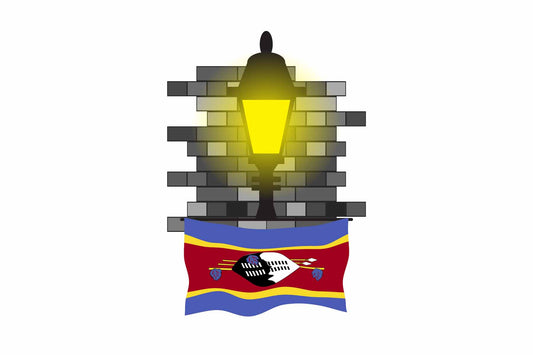 Swaziland World Street Lamp Bricks Dark Night Vector Illustrations | Moonlit Urban Landscape Collection