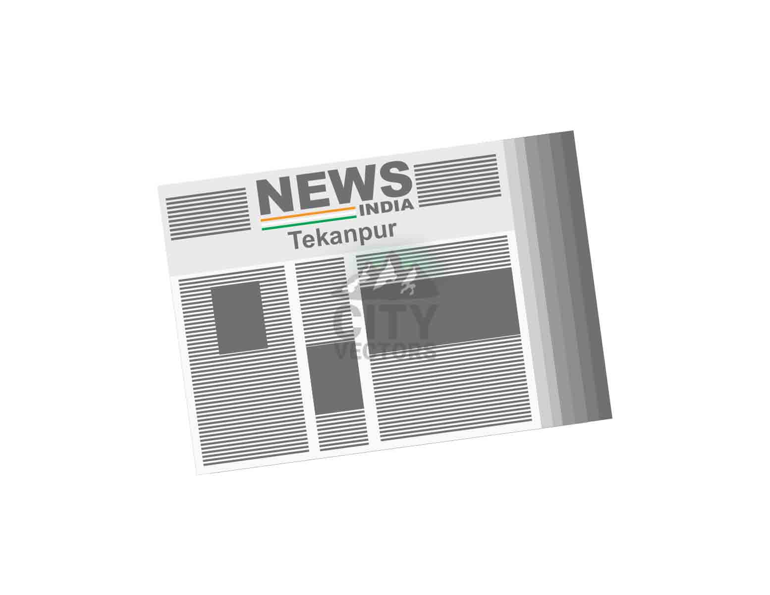 Tekanpur City (India) Newspapers Vector Illustration
