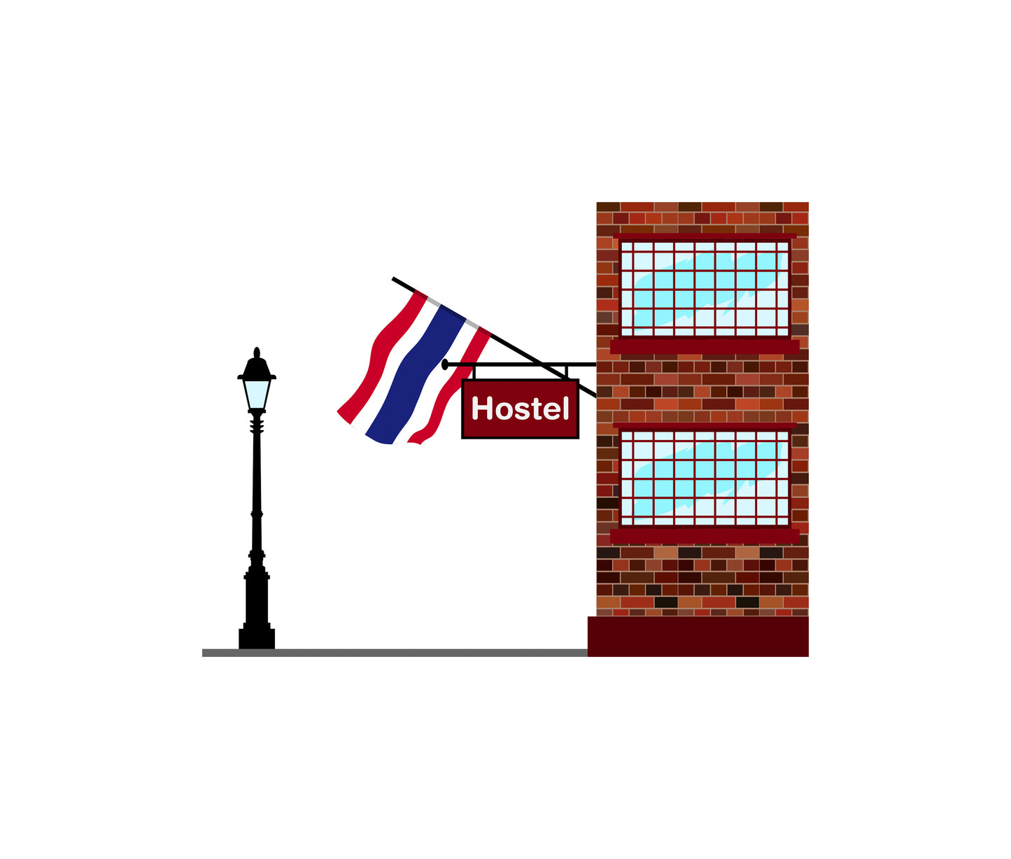 Thailand Hostels Hotel Vector Illustration