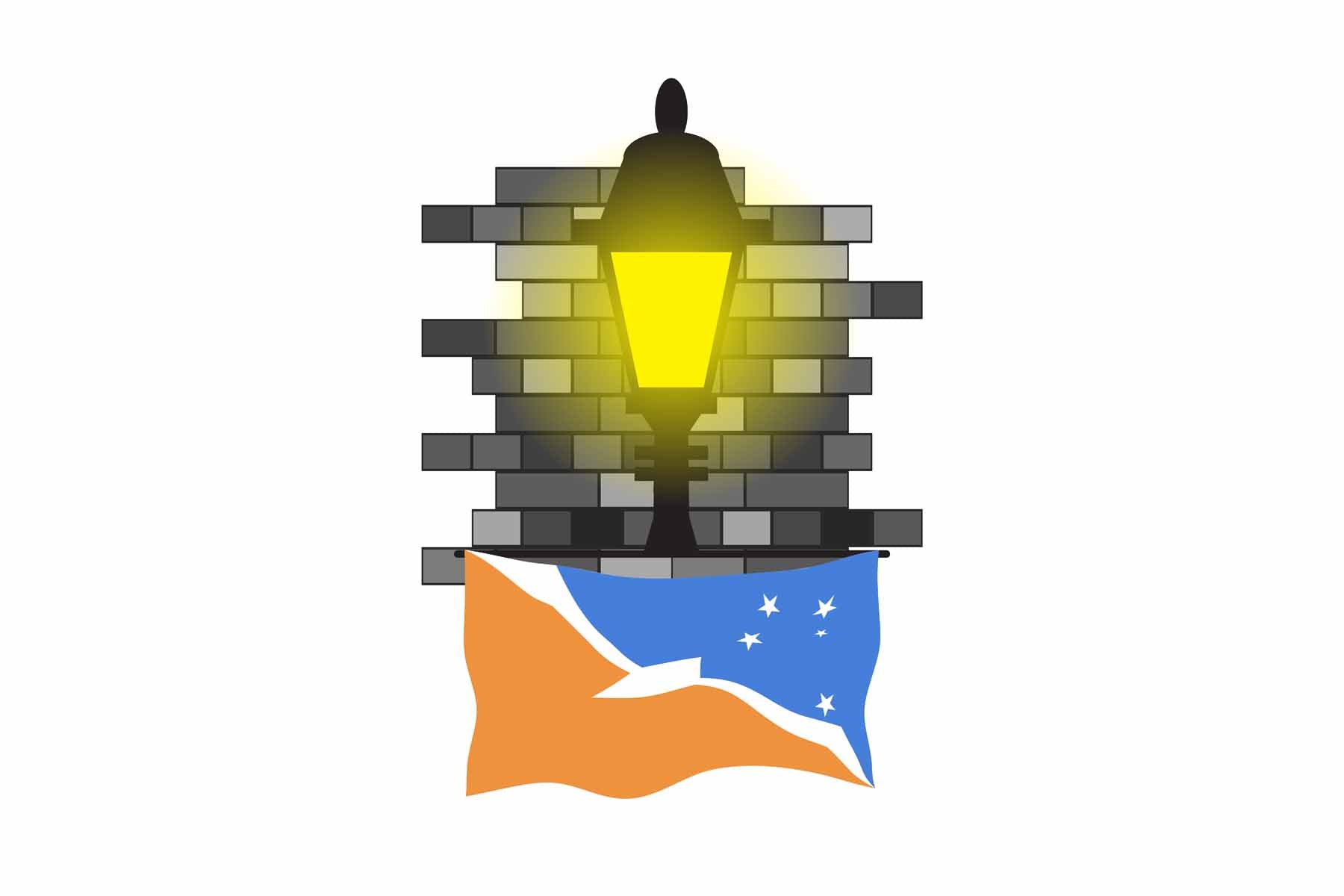 Tierra del Fuego Province Argentina World Street Lamp Bricks Dark Night Vector Illustrations | Moonlit Urban Landscape Collection