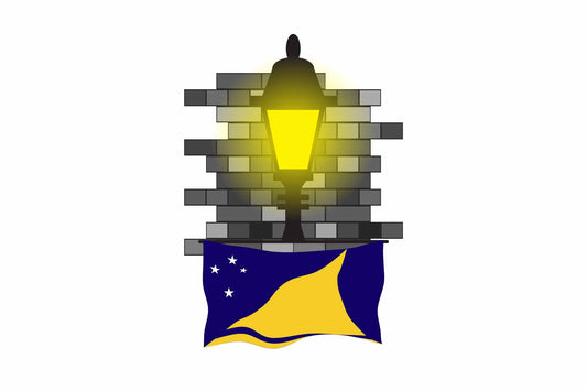Tokelau Flag Street Lamp Bricks Vector Illustration