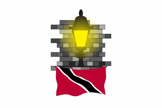 Trinidad and Tobago World Street Lamp Bricks Dark Night Vector Illustrations | Moonlit Urban Landscape Collection