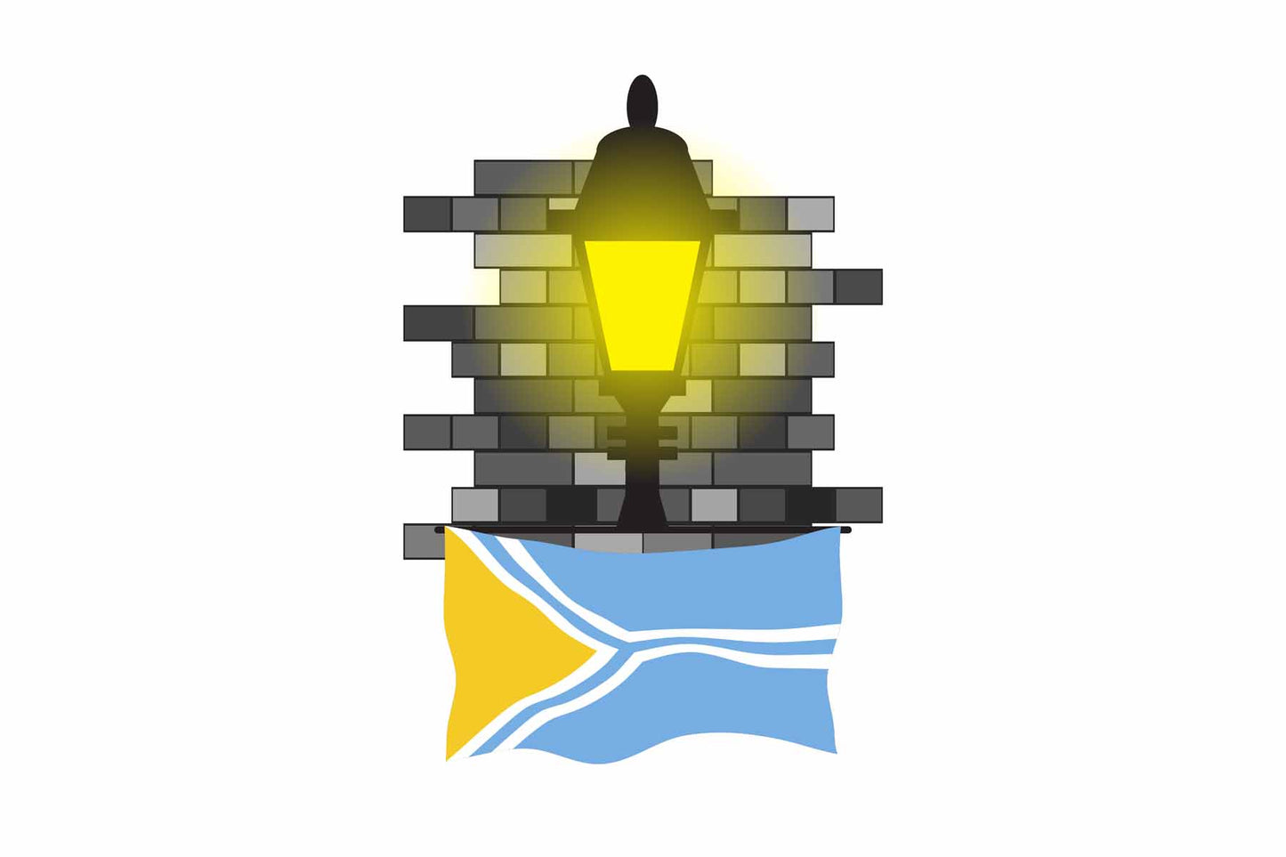 Tuva World Street Lamp Bricks Dark Night Vector Illustrations | Moonlit Urban Landscape Collection