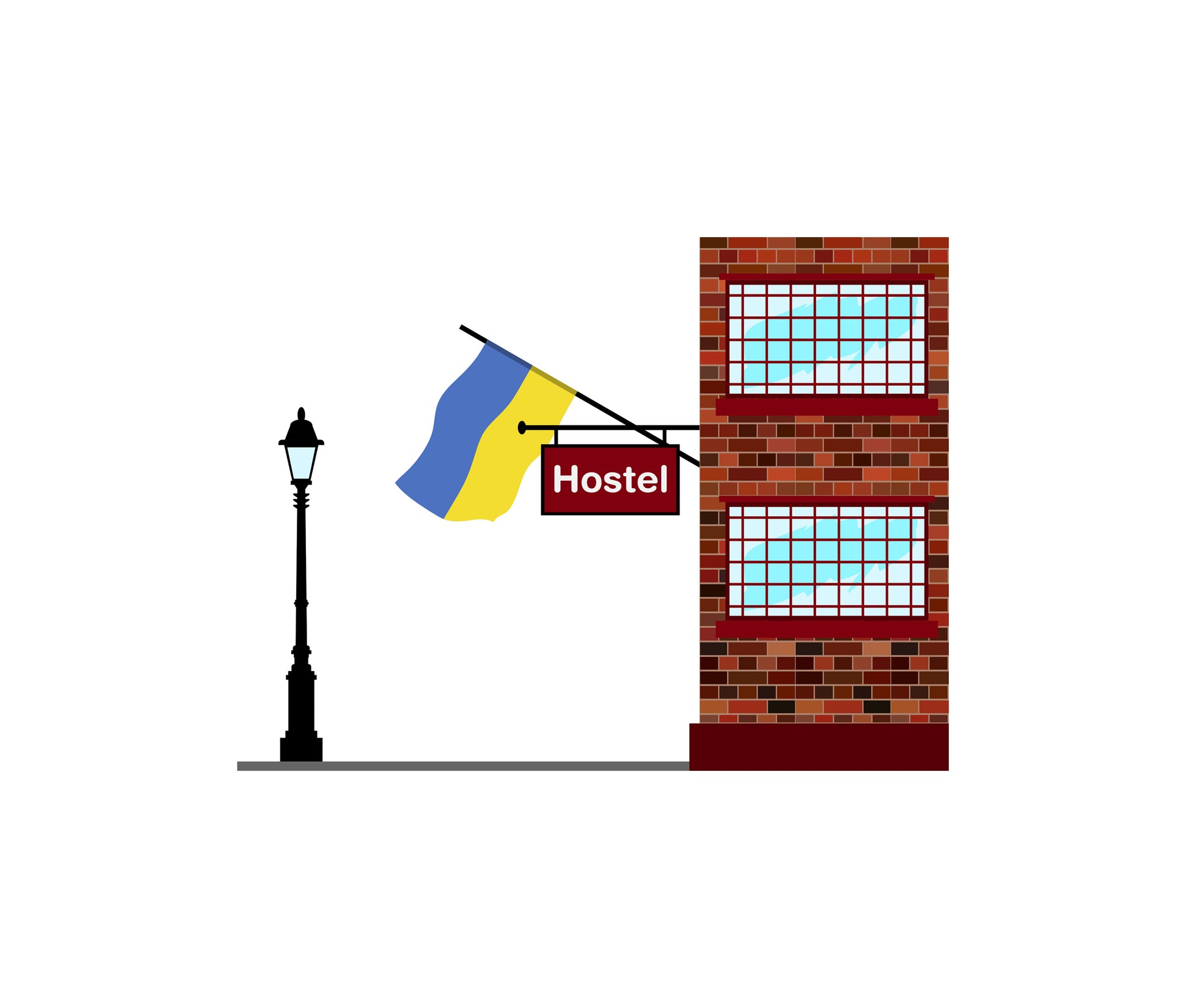 Ukraine Hostels Hotel Vector Illustration