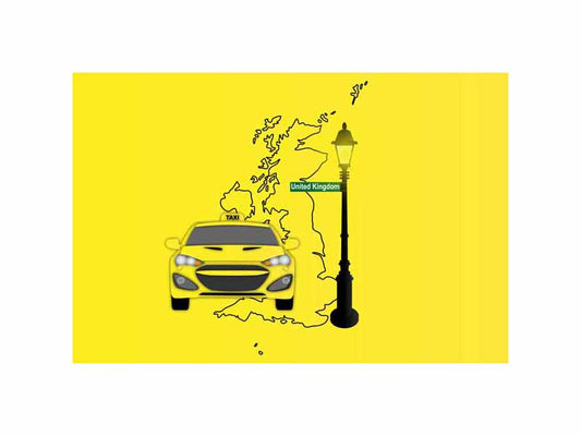United Kingdom World Yellow Taxi Vector Illustrations | Iconic Taxi & Urban Transportation Collection