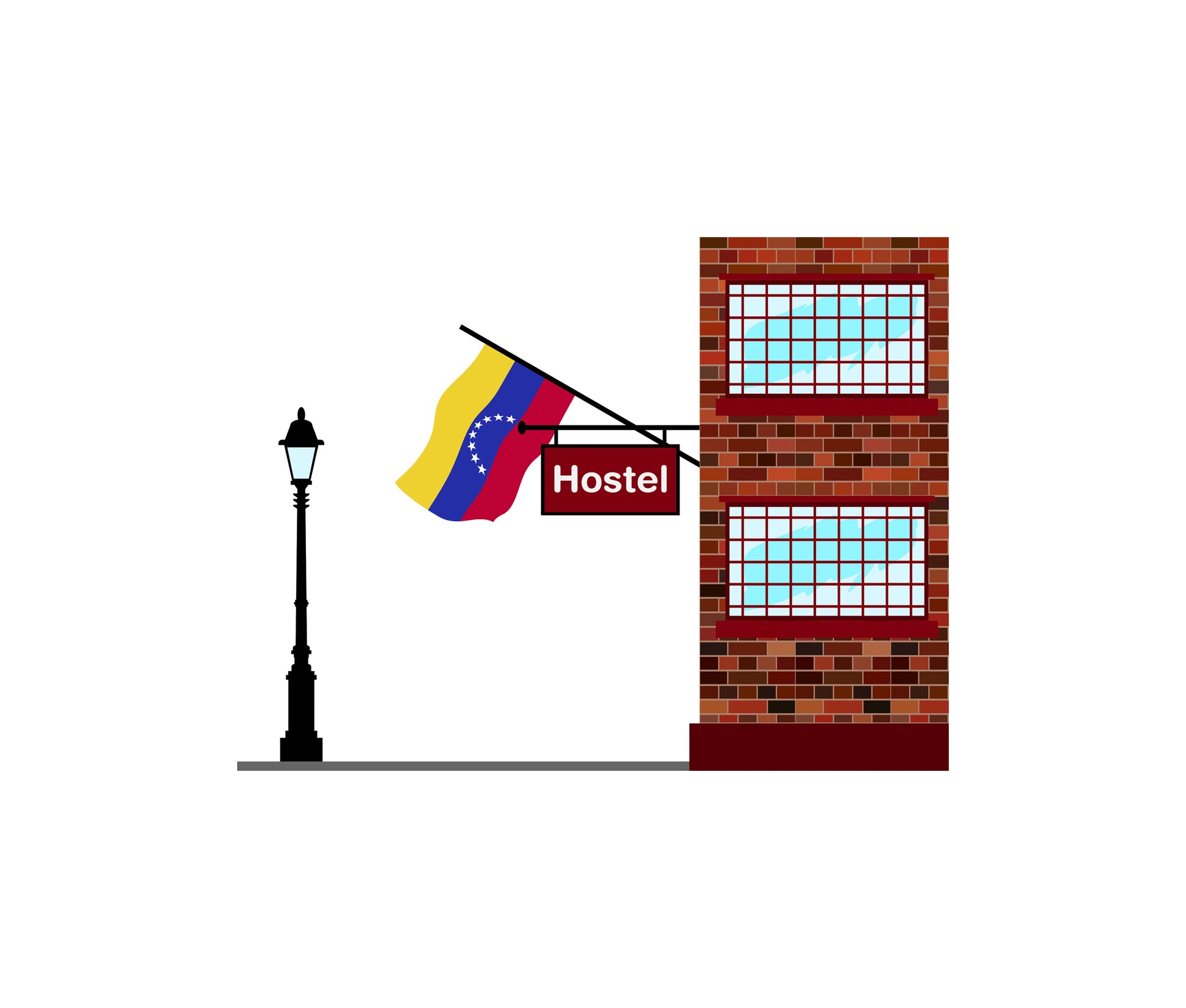 Venezuela World Hostels Vector Illustrations | Hostel Buildings & Accommodation Collection