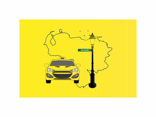 Venezuela Taxi Yellow Vector Illustration