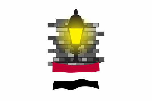 Yemen Flag Street Lamp Bricks Vector Illustration