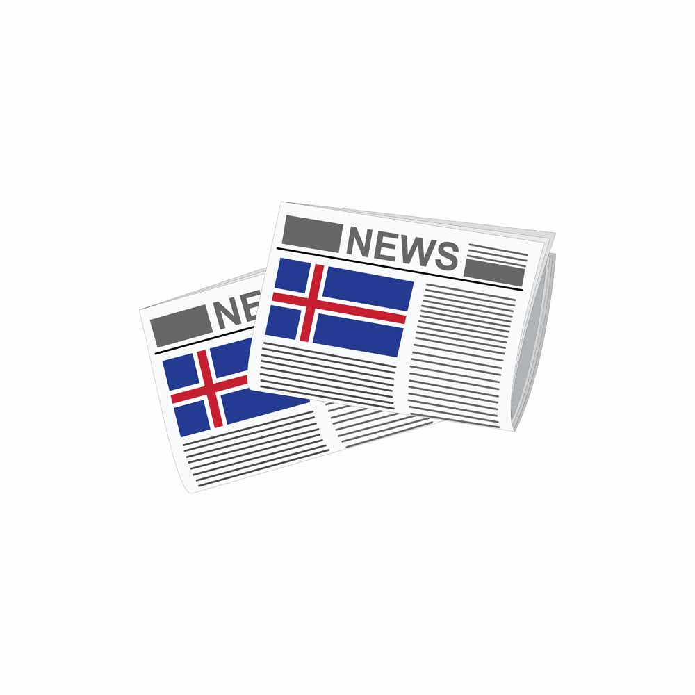 Iceland Newspapers Vector Illustration